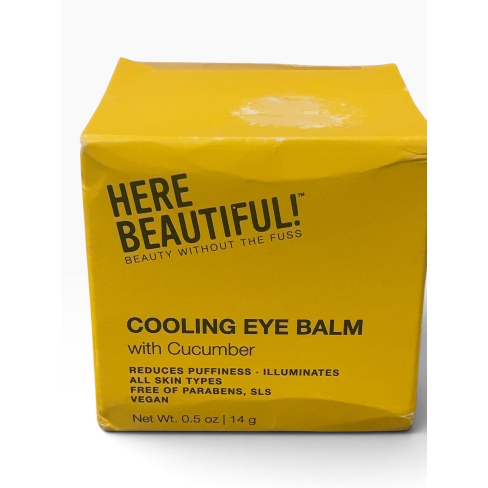Here Beautiful Cooling Eye Balm Cucumber 0.5oz De-Puff Hydrate Brighten Vegan